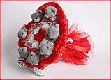 Букет-сердце из мягких игрушек, К0709, красный, фото 3