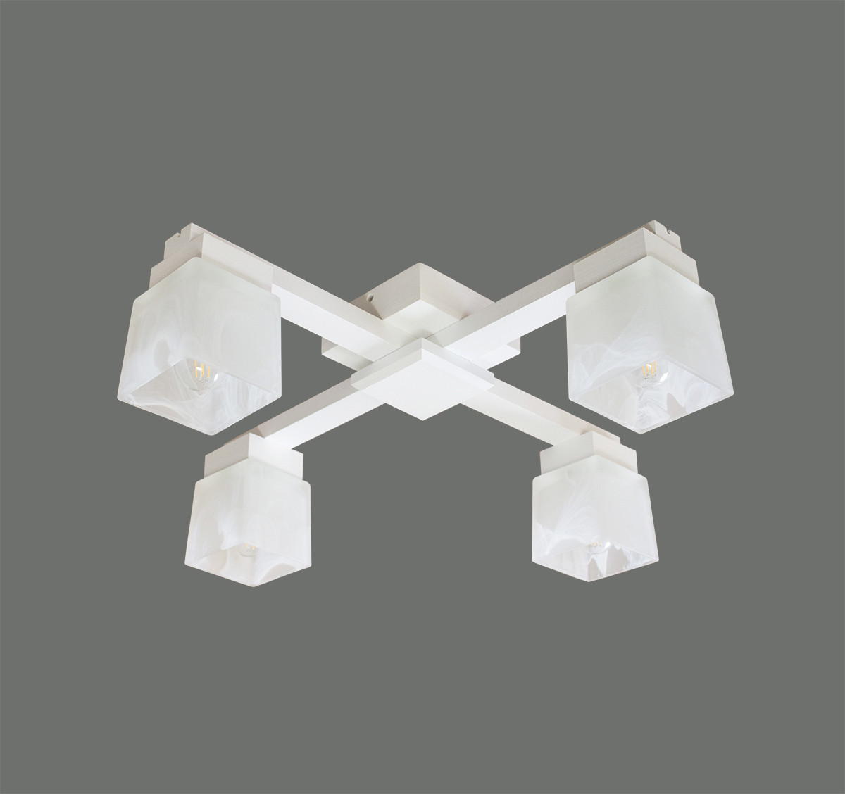 Белый потолочный светильник на 4 лампы - фото 3 - id-p70251445