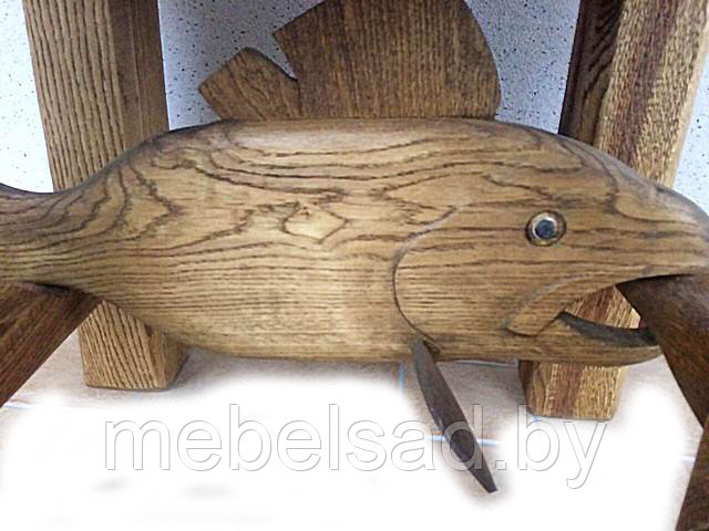 Стол журнальный "Рыба" из массива дуба - фото 5 - id-p70278878
