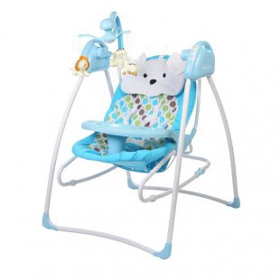 Детские качели Baby Care Butterfly 2 в 1 с сетевым адаптером blue