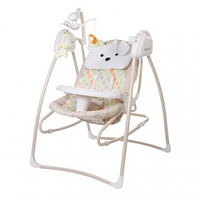 Электрокачели Baby Care "Butterfly" 2 в 1 с сетевым адаптером beige