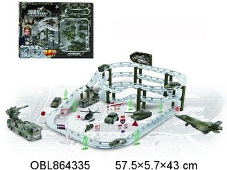 Детский военный трек CM 557-61 54 предмета,360 см. длина