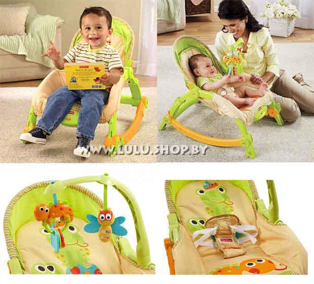 Детский шезлонг- кресло - качалка 2в1 Fisher-Price Newborn-to-Toddler T2518