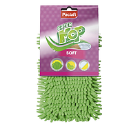 Насадка МОП для швабры Paclan "Green Mop Soft", микрофибра (шенилл), плоский МОП, 39*10см Цена без НДС