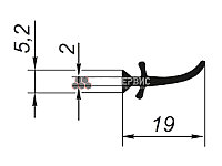 Профиль уплотнительный ТЭП L-30 м (внутр.)