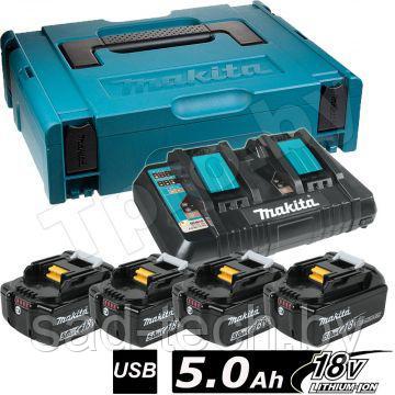 Аккумуляторный блок 18 В 4х5,0 Ah + зарядное DC18RD MakPac, MAKITA, фото 2