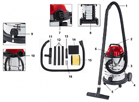 Пылесос промышленный  EINHELL TE-VC 2340 SA (розетка-автомат)