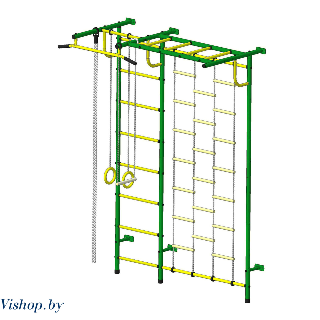 Детский спортивный комплекс Пионер-С4Л зелено-желтый