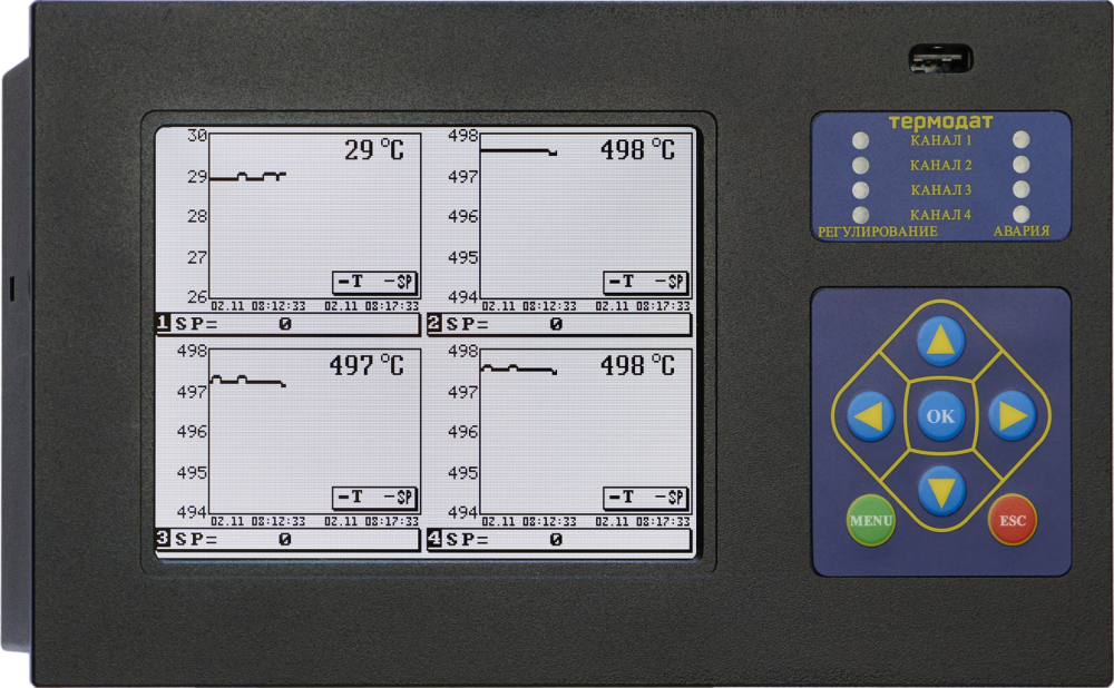 Термодат-19Е6 - четырехканальный программный ПИД-регулятор температуры и электронный самописец с графическим 6 - фото 1 - id-p8486781