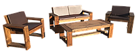 Набор садовый и банный из массива сосны "Лофт №5" диван,стол,2 кресла