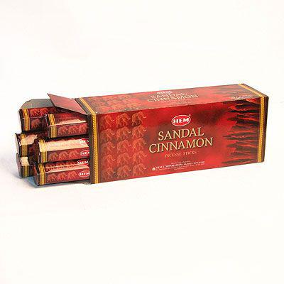 Благовония Сандал Корица HEM Sandal Cinnamon, шестигранник, 20 палочек