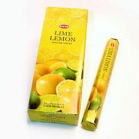 Благовония Лайм Лимон HEM Lime Lemon, шестигранник, 20 палочек