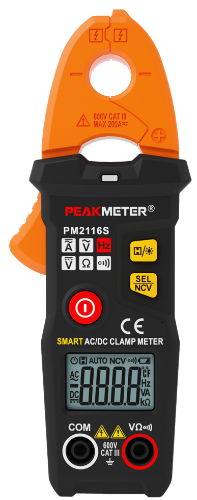 Токовые клещи PeakMeter PM2116S Smart мини AC/DC