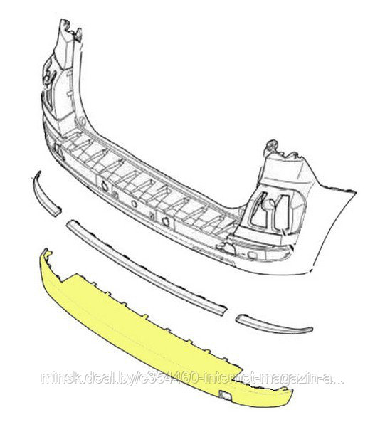 Накладка бампера задняя центральная CITROEN C4 PICASSO 07- - фото 1 - id-p70570365