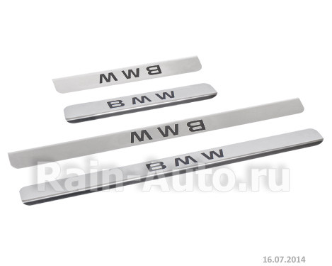 Накладки внутренних порогов dollex,  BMW X5 (нерж. сталь) (к-т 4 шт.)
