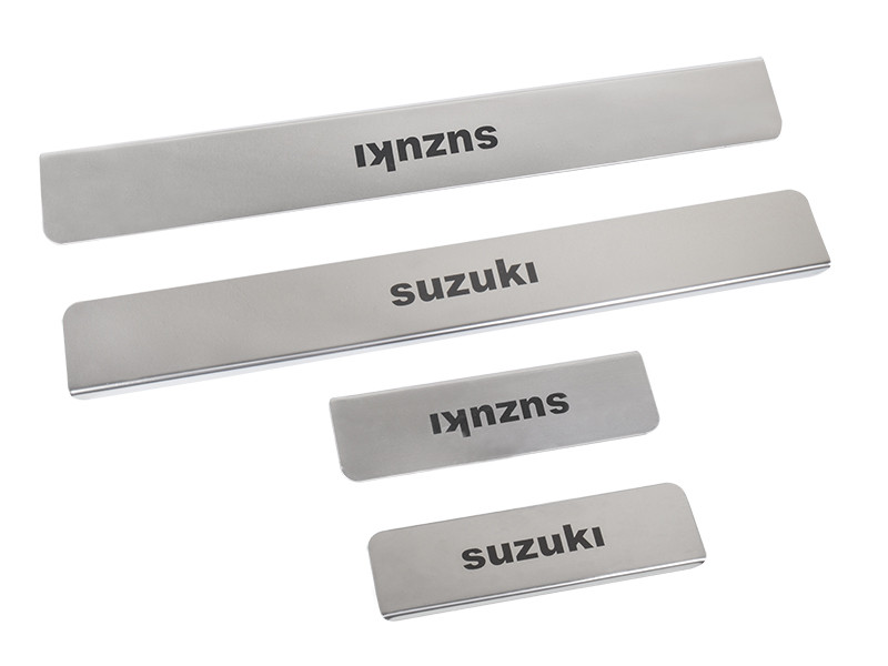 Накладки внутренних порогов dollex,  SUZUKI Swift, Kizashi (нерж. сталь) (к-т 4 шт.)