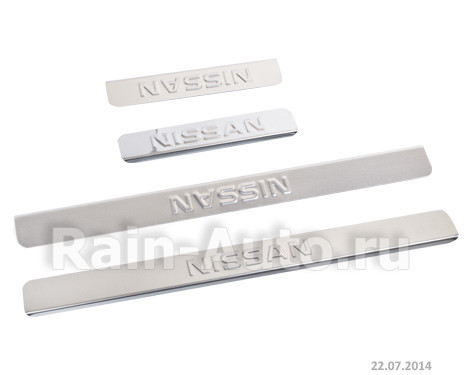 Накладки внутренних порогов dollex,  NISSAN X-Trail (<-2014) (нерж. сталь) (к-т 4 шт.)