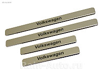 Накладки внутренних порогов dollex, VW Passat B8 (нерж. сталь) (к-т 4 шт.)