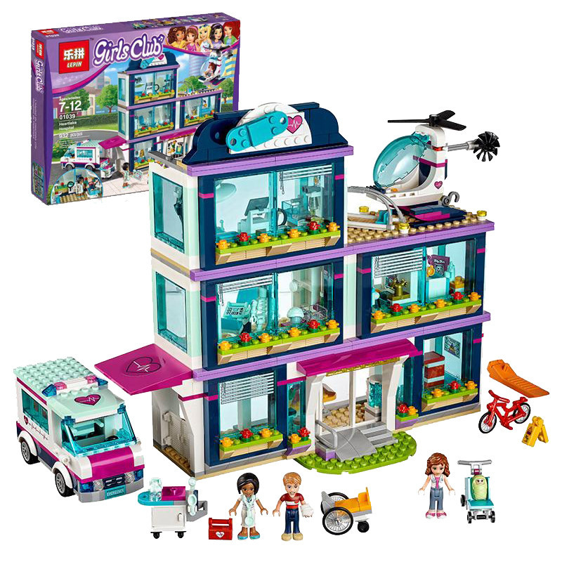 Детский конструктор Bela серия Girls Club арт. 10761 "Клиника Хартлейк-Сити", аналог LEGO 41318
