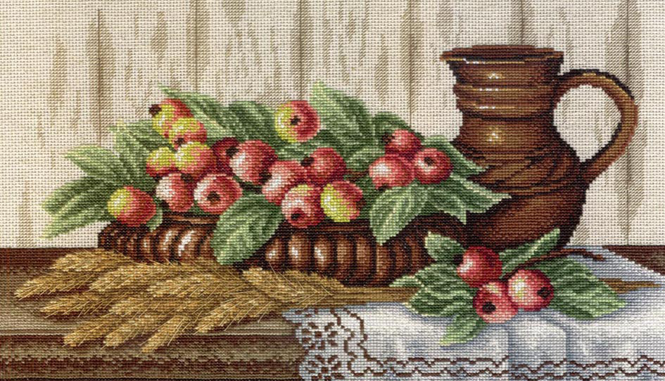 Набор для вышивания крестом «Натюрморт с райскими яблоками». - фото 1 - id-p70672408