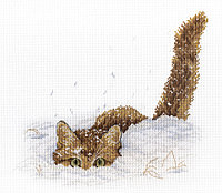 Набор для вышивания крестом «Кот в снегу».