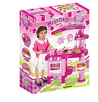 Кухня детская игровая розовая арт. 008-82, высота 82,5 см, посудка, продукты в комплекте