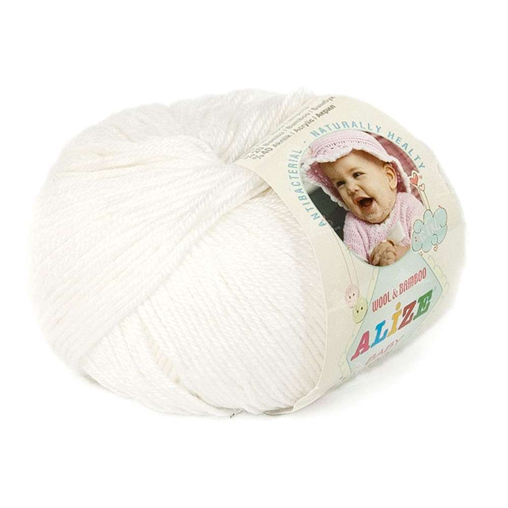 Пряжа Alize Baby Wool цвет 55 белый