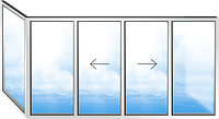 Алюминиевая балконная рама раздвижная Г-образная