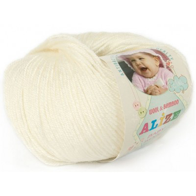 Пряжа Alize Baby Wool цвет 62 молочный