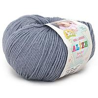 Пряжа Alize Baby Wool цвет 119 серое небо