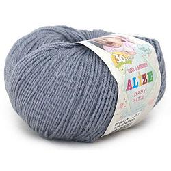 Пряжа Alize Baby Wool цвет 119 серое небо