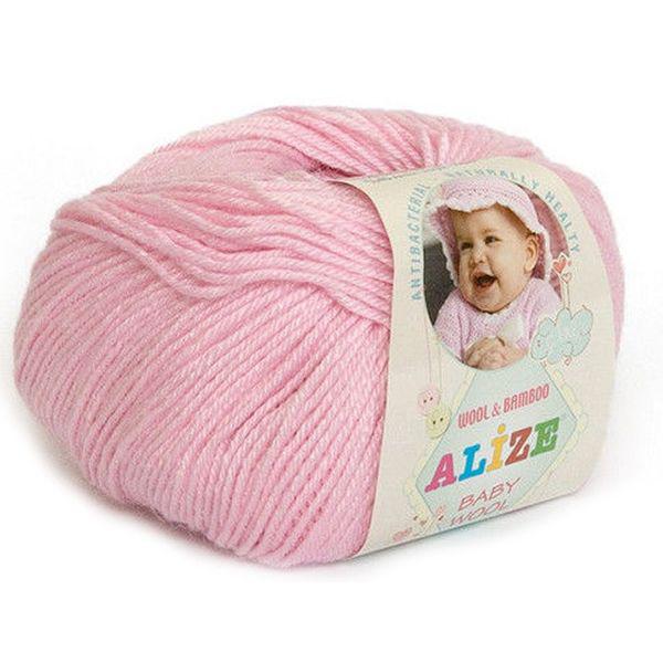 Пряжа Alize Baby Wool цвет 185 светло-розовый
