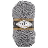 Пряжа Alize Lanagold 240 м. цвет 21 серый меланж