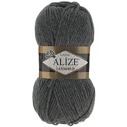 Пряжа Alize Lanagold 240 м. цвет 182 средне-серый меланж