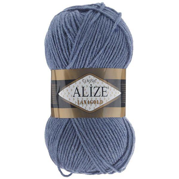 Пряжа Alize Lanagold 240 м. цвет 203 джинс меланж