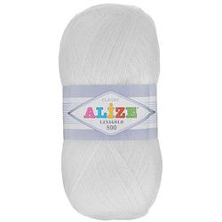 Пряжа Alize Lanagold 800 м. цвет 55 белоснежный