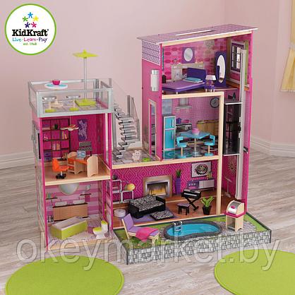 Кукольный домик KidKraft Дом мечты Барби - Глянец, с мебелью 35 предметов и бассейном, фото 3
