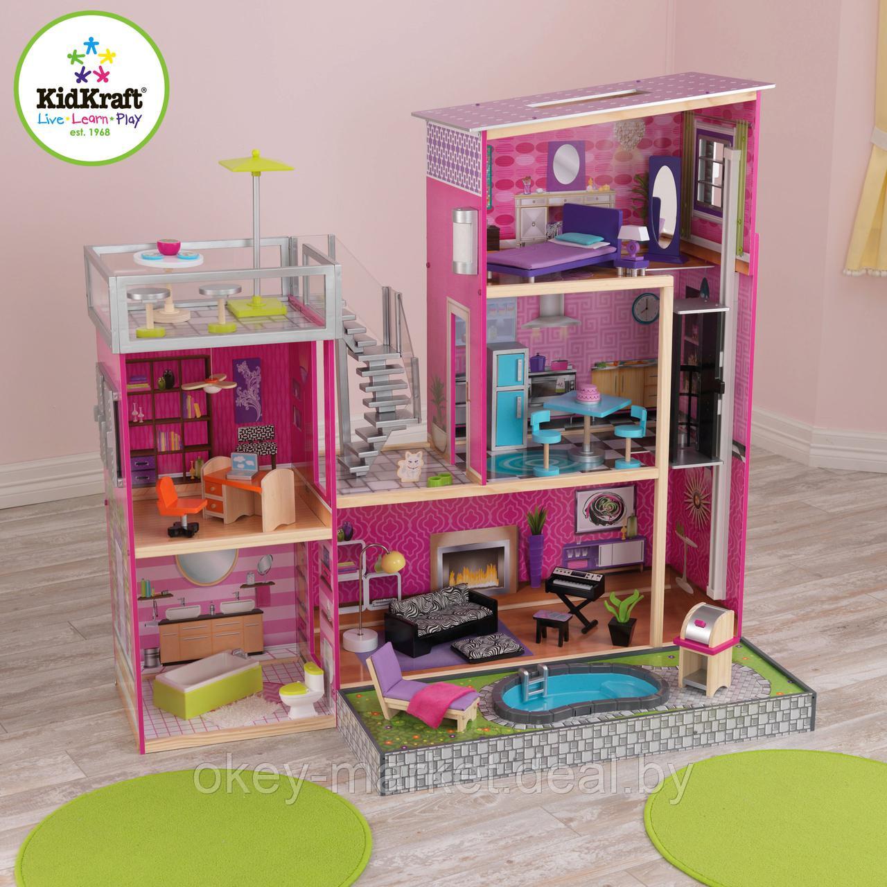 Кукольный домик KidKraft Дом мечты с мебелью и бассейном 65833 - фото 3 - id-p70878971