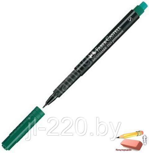 Маркер перманентный Faber-Castell Multimark, 0,4 мм., зеленый, с ластиком