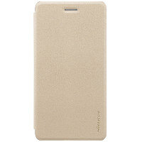 Полиуретановый чехол книга Nillkin Sparkle Leather Case Gold для Nokia 7