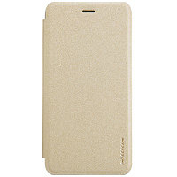 Полиуретановый чехол книга Nillkin Sparkle Leather Case Gold для Huawei Honor 6C Pro\ V9 Play