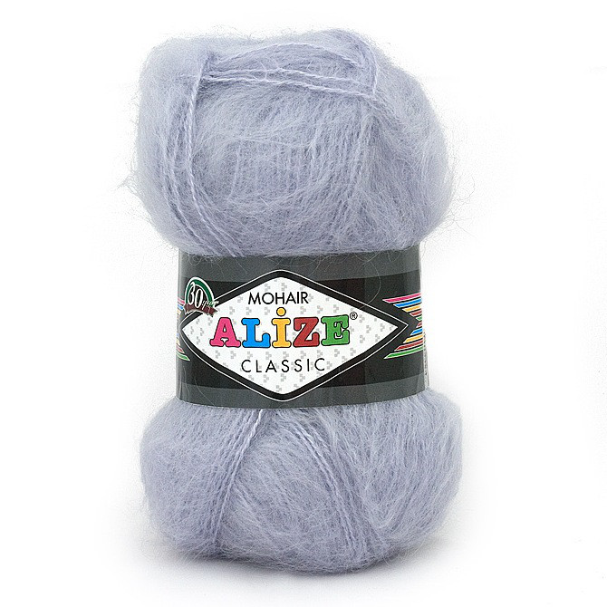 Пряжа Alize Mohair Classic цвет 52 светло-серый