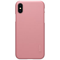 Пластиковый чехол с пленкой Nillkin Super Frosted Shield Rose Gold для Apple iPhone Xs