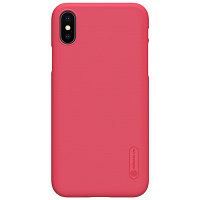 Пластиковый чехол с пленкой Nillkin Super Frosted Shield Red для Apple iPhone Xs