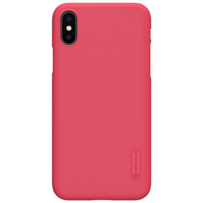 Пластиковый чехол с пленкой Nillkin Super Frosted Shield Red для Apple iPhone Xs - фото 1 - id-p70900471