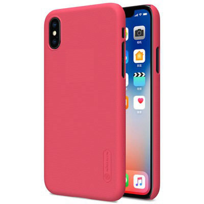 Пластиковый чехол с пленкой Nillkin Super Frosted Shield Red для Apple iPhone Xs - фото 3 - id-p70900471