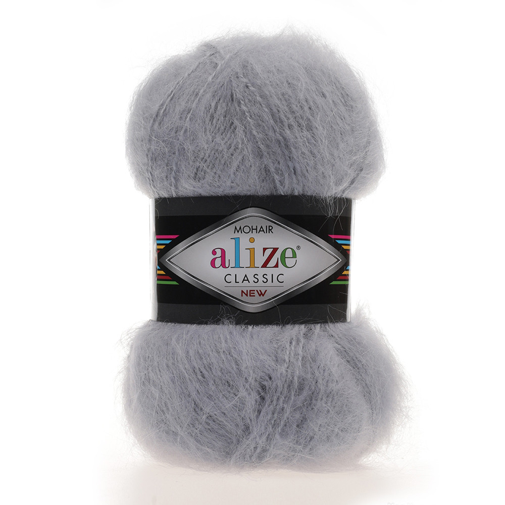 Пряжа Alize Mohair Classic цвет 21 серый