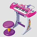 Детское электронное пианино синтезатор  с микрофоном, подставкой и стульчиком , фото 2