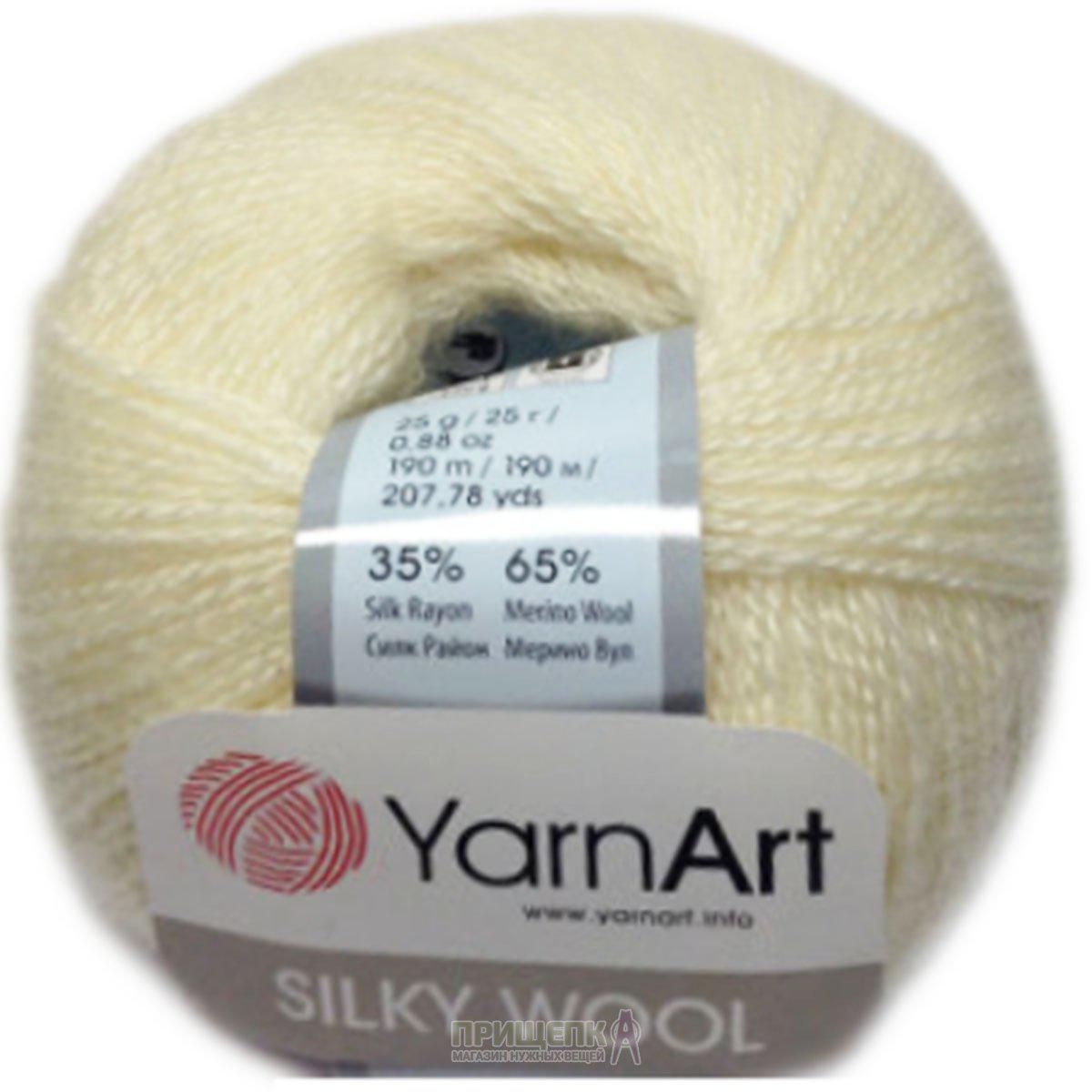 Пряжа Yarnart Silky Wool цвет 330 молочный - фото 3 - id-p70911166