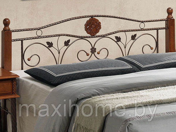 Кованая кровать PS 8823 (1,4 м) с основанием, цвет античный дуб - фото 2 - id-p70911179